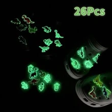 12/14/26 件恐龙鞋饰夜光鞋饰适用于木屐凉鞋装饰 DIY 配件 PVC 动物恐龙饰物