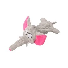 1入組吱吱聲狗狗玩具，針對喜咬嚼的狗狗，適用於大型狗狗的堅韌絨毛玩具，可皺摺互動幼犬玩具，適用於小型和中型狗狗