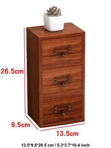 1入組3層抽屜臥室梳妝台，組裝布牆壁衣櫃收納盒，適用於兒童房、嬰兒房、客廳、門廳櫥櫃收納 - 棕色 - 查看 7