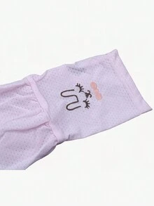 1 par de mangas de hielo de malla transpirable de manga ancha para mujer, mangas de brazo de cubierta de protección solar con diseño lindo de conejo para el verano - Multicolor - Ver 3