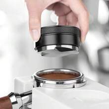 Coffee Tamper With Scale Adjustable And Press Style Tamping Force Espresso Tamper, Balanced Coffee Press Tamper/Heavy Duty 304 Stainless Steel Tamper, 51/53/58mm Coffee Tamping Tool, 3-Leaf Pattern Coffee Distributor School Supplies Back To School