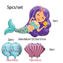 5入組美人魚氣球海洋主題生日派對家居裝飾 - 彩色 - 查看 2