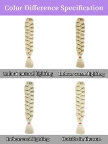 40英寸黑色预拉伸夹式接发，单包，低温合成纤维编织接发，专业合成纤维钩编多色辫子，适合女性角色扮演，柔软Yaki纹理，可加热定型，165克/包，编织接发，适合圣诞节、新年、狂欢节、音乐节等场合。 - 金色 - 查看 9