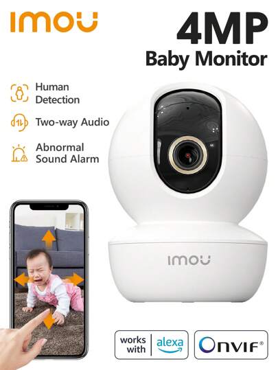 1pc White Imou Ranger Se 2mp/4mp Indoor Camera With 8x Digital Zoom, Ai Human Detection, Smart Tracking, Ip Camera, 2-way Audio, Wifi, Security Video Monitoring