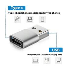 4pcs/pack Silver Type-c Female To Usb 2.0 Male Otg Adapter Headphone Converter, Pd Fast Charge Data Type-c Converter For Mobile Phone