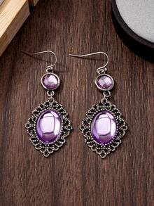 1 对复古风格夸张奢华耳环，优雅时尚耳环，多种颜色，适合作为送给女士或女友的礼物 - 異國風耳鉤耳墜 - 查看 10