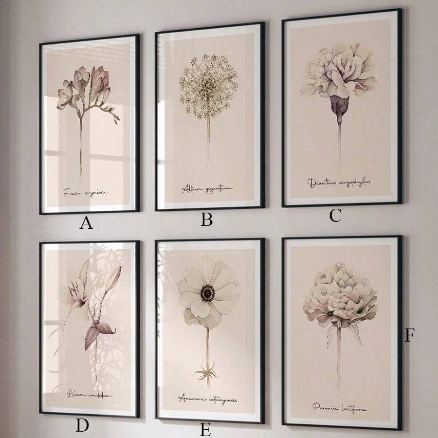 1 Máy Tính Bắc Âu Trang Trí Phòng Khách Tranh Canvas Poster Tối Giản Hoa Retro Phong Cách Trung Hoa Phòng Ngủ Bức Tranh Tường Không Khung - nhiều màu - Xem 1