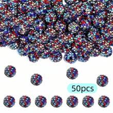 10mm水鑽裝飾迪斯科球粘土珠子,聚合物粘土水鑽珠子圓形適用於DIY首飾配件 - 彩色 - 查看 36