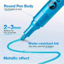 1 pièce de marqueurs de peinture acrylique vibrants - stylos pailletés métalliques pour l'artisanat créatif sur diverses surfaces - parfait pour les scrapbooks, la peinture sur roches, la céramique, le verre, le bois, les tissus, la canevas, les tasses et les artisanats de Noël pour la rentrée scolaire