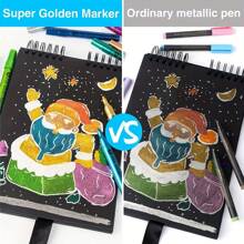 1 pièce de marqueurs de peinture acrylique vibrants - stylos pailletés métalliques pour l'artisanat créatif sur diverses surfaces - parfait pour les scrapbooks, la peinture sur roches, la céramique, le verre, le bois, les tissus, la canevas, les tasses et les artisanats de Noël pour la rentrée scolaire