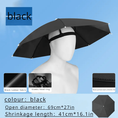 1/2pcs Hands-Free Foldable UV Protection Umbrella Hat - Durable All-Weather Coverage For Fishing, Hiking, Camping, Outdoor & Agricultural Adventures - Portable & Multipurpose