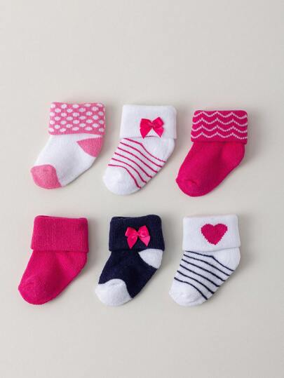 6 đôi tất cổ thấp dễ thương và thời trang cho trẻ nhỏ, tất ấm áp mềm mại và thoải mái cho trẻ em vào mùa thu/đông.