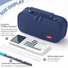 1 pieza Estuche grande de lápices, Bolsa para lápices con cremallera portátil, Bolsa de almacenamiento de papelería simple, Apta para estudiantes, útiles escolares, de vuelta a la escuela, suministros escolares, estuche para lápices, mochila escolar