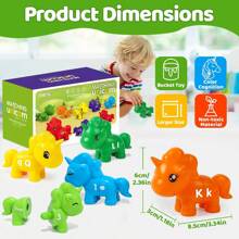 Christmas Decoration Matching Letters Color Fine Motor Toy, Double-Sided ABC Dinosaur Number Match Game , Preschool Educational Montessori Learning Toys For Boys Girls(All Random Colors) (Random Accessories) (Random Style)School, Student,Stationery,School Supplies,Montessori Toys,Games,Kids Toys - Multicolor - View 9