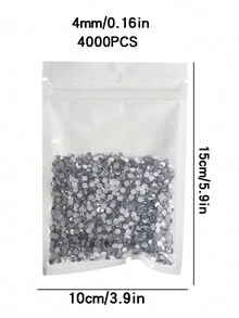 Suministros para uñas para hacer bricolaje con diamante acrílico de color blanco claro, diamantes de plástico de fondo plano, piedras preciosas de colores para uñas de arte, accesorios de  de uñas con diamantes de imitación, joyas, 10000pcs / 5000pcs / 4000pcs / 2500pcs / 1000pcs son adecuados para ropa, tela, madera, - transparente - Ver 10