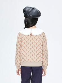 Annil Moletom com capuz de manga comprida com gola para meninas para primavera e outono, top casual, elegante e versátil