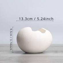 1pc Vintage Eggshell Ceramic Flower Pot Creative Home Gardening Succulent Small Planter, Suitable For Home Decoration And Personalized Ornament Gifts Birthday Graduation