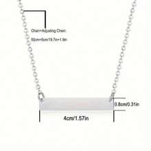 定制個性化酒吧名稱項鍊 用不鏽鋼雕刻坐標項鍊為女人打造的珠寶禮物 - 銀色 - 查看 2