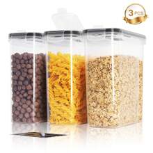 THELIFE Caixas de Alimentos Lacradas com Tampas, Conjunto de 2/3/4 Peças de 2,5 Litros, Organizador de Despensa de Cozinha para Armazenar Cereais, Farinha, Açúcar e Lanches. Seguro para Máquina de Lavar Louça. Potes de Comida de Plástico para Cozinha, Despensa, Armazenamento e Organização de Carro, Armazenamento, Organizador, Organizador, Cozinha, Viagem, Itens de Cozinha, Utensílios de Cozinha, Coisas de Cozinha, Decoração Doméstica, Presentes de Natal, Presentes para Casa, Decoração de Quarto