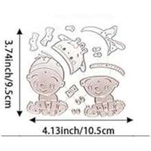 1pc Baby Cute Set Metal Cutting Die, DIY Scrapbooking Album Decorative Paper Cutting Die For Card Making Envelope - Silver - View 9