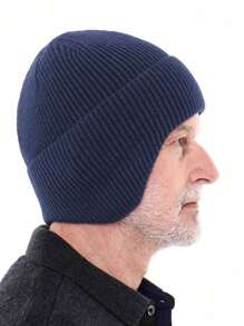 1pc Men's Winter Thick Knitted Ear Protection Warm Hat Outdoor Cold-Proof Beanie - Knitted Hat - View 4