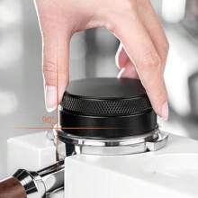 Coffee Tamper With Scale Adjustable And Press Style Tamping Force Espresso Tamper, Balanced Coffee Press Tamper/Heavy Duty 304 Stainless Steel Tamper, 51/53/58mm Coffee Tamping Tool, 3-Leaf Pattern Coffee Distributor School Supplies Back To School