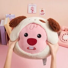 Miniso Zanmang Loopy系列變裝頭型枕頭16寸毛絨枕頭可愛兔子和熊貓填充動物毛絨玩具娃娃 - 均碼 - 查看 4