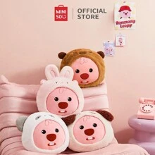 Miniso Zanmang Loopy系列變裝頭型枕頭16寸毛絨枕頭可愛兔子和熊貓填充動物毛絨玩具娃娃 - 均碼 - 查看 3