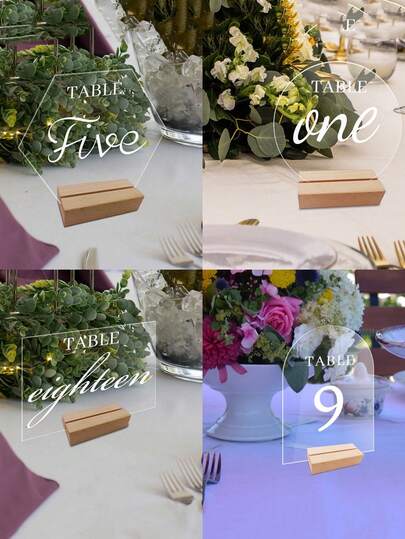 Transparent Acrylic Wedding Table Cards, Hexagonal Rectangular Round Table Number Cards, DIY Seat Cards Best Gifts,Wedding Decor,Home Decor ,Room Decor Party Favors Bride