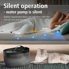 2,2 L/74 oz/0,58 Gallonen automatischer Katzenwasserbrunnen, USB-betrieben, mehrere Wasserzufuhrmodi, leise Anti-Trocken-Lauf-Wasserpumpe, bietet 7 Tage gesundes Trinkwasser und 1 Tag Notfall-Wasserspeicherung, Ersatzfilter erhältlich