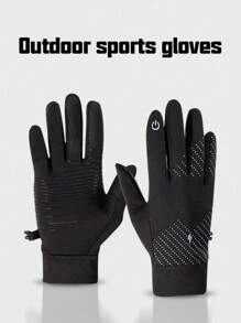 1 双触摸屏保暖手套，柔软舒适，带有保暖内衬，适合冬季跑步、骑自行车和驾驶 - 亲肤面料，非常适合户外活动 - 小閃電 - 查看 4