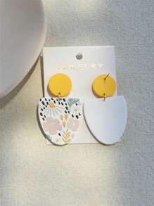 1 Cặp Bông Tai Bằng Đất Nung In Hoa Và Hạt Gạo Tươi Cho Nữ Hình Bầu Dục Ins Bông Tai Acrylic Phóng Đại Ngày Lễ Tình Nhân, Mẹ, Mẹ, Ngày Của Mẹ, Quà Tặng - Nhiều màu - Xem 6