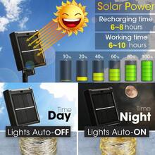 STONESKY 300 LED Solar Fairy String Lights Outdoor Copper Wire Light Christmas Decor Lamp