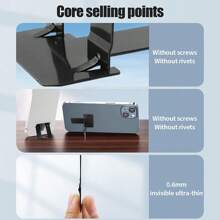 1入組智能手機立架，便攜式手機支架，可摺疊不鏽鋼手機支架，可調節多角度通用手機座架