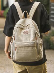 简约纯色大容量背包便携、轻便、大容量，适合少女、女大学生，非常适合返校、大学、初中、高中、开学第一天