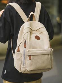 简约纯色大容量背包便携、轻便、大容量，适合少女、女大学生，非常适合返校、大学、初中、高中、开学第一天