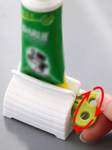 Juego de 3 accesorios de baño, de material plástico, que incluye portacepillos de dientes, dispensador de pasta de dientes, caja de pañuelos montada en la pared, caja de pañuelos autoadhesiva y extraíble, ahorro de espacio, impermeable. - Multicolor - Ver 5
