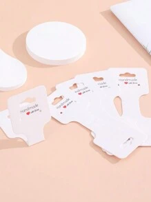 10pcs Bracelet Display Cards Sturdy Necklace Holder Cards Self Adhesive Jewelry Packaging Selling Card For Small Business Of Keychain Earring Hair Band And Scrunchies Hanging - White - View 4