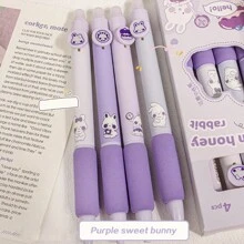 4 Pcs The Highly Attractive Cartoon Pattern Can Be Erased And Pressed With A Gel Pen, And Students Use The Pen - Multicolor - View 10
