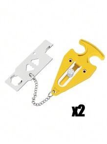 1/2入便攜門鎖帶額外鎖，為家庭、旅館和公寓提供額外的隱私和安全，防止未經授權進入，保護旅行、家庭、臥室、旅館、公寓和家居安全，是家庭和朋友的小型安全禮品(隨機扣口)。 - 彩色 - 查看 14