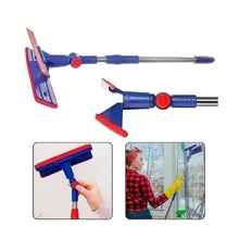 2 In 1 Magic Glass Cleaning Squeegee Modular Sponge Extendable Stainless Steel Handle - 紅色 - 查看 4