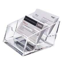 1pc Clear Acrylic Business Card Holder, Double/ Triple-Layered Simple Desk Name Card Stand For Trade Shows And Offices, Back To School Valentine Day