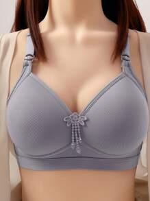 3 Pcs Women Solid Color Wireless Gather Uplift Comfort Bra Set