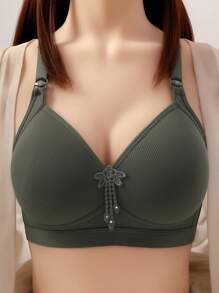 3 Pcs Women Solid Color Wireless Gather Uplift Comfort Bra Set