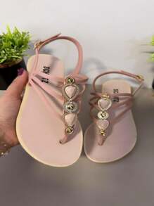 Women Flat Sandals - 乾枯玫瑰色 - 查看 1