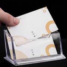 1pc Clear Acrylic Business Card Holder, Double/ Triple-Layered Simple Desk Name Card Stand For Trade Shows And Offices, Back To School Valentine Day