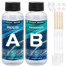 Kit de resina epoxi cristalina transparente de 50ml/100ml/250ml/500ml, resina libre de burbujas, para fundición de sobremesa y barra, resina epoxi transparente para arte y manualidades, regalo de cumpleaños/fiesta/festival - Resina epoxídica - Ver 13