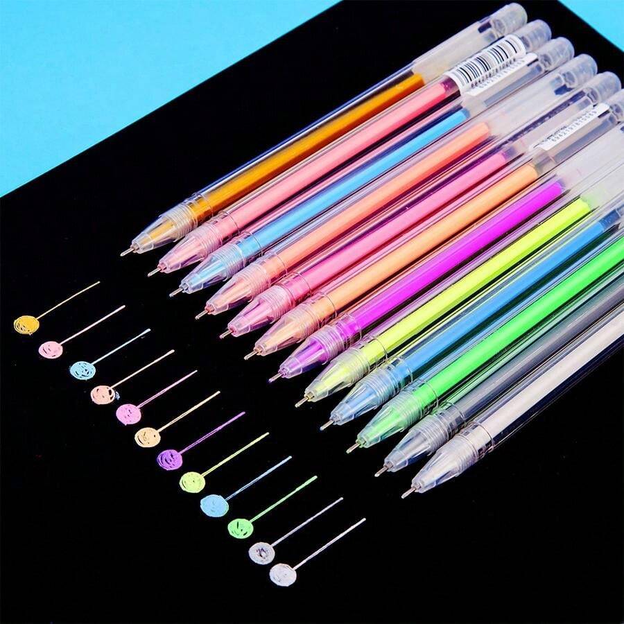 Lot de 6 stylos de calligraphie pour lettrage, marqueur pinceau noir