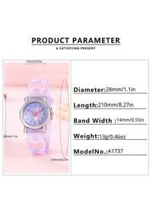 Cartoon Heart Bowknot Design Student Quartz Electronic Watch