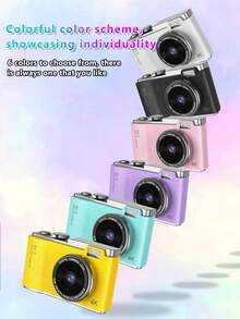 便携式高清数码相机 ABS 材质 CMOS 传感器 8 倍光学变焦 电子防抖 前后双摄像头拍摄相机-粉色 - 粉色 - 查看 8
